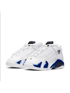 The Air Jordan 14 Retro TD 'Hyper Royal' is a toddlers' shoe. New never worn.